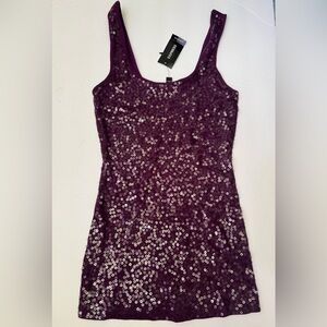 Express NWT  Women’s Sequin tank Top size XS Wine